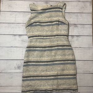 Ann Taylor Sheath Dress Blue and Grey Size 6